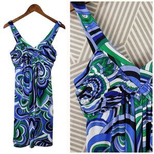 Vintage Y2K Does 60s Psychedelic Dress size 4 Evening event Prom Mini Sheath